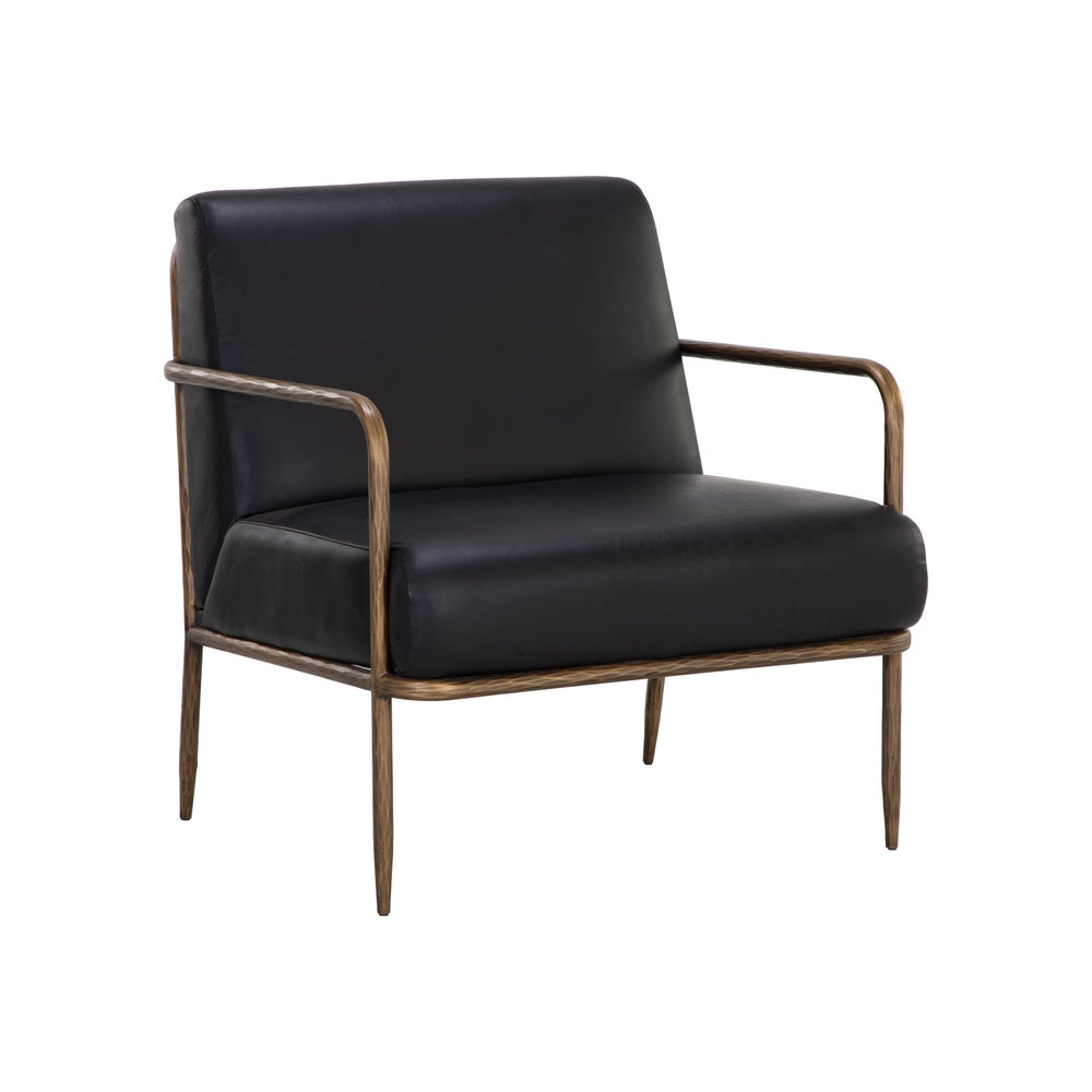 Lathor Lounge Chair FURNITURE - lounge chair Sunpan Charcoal Black Leather