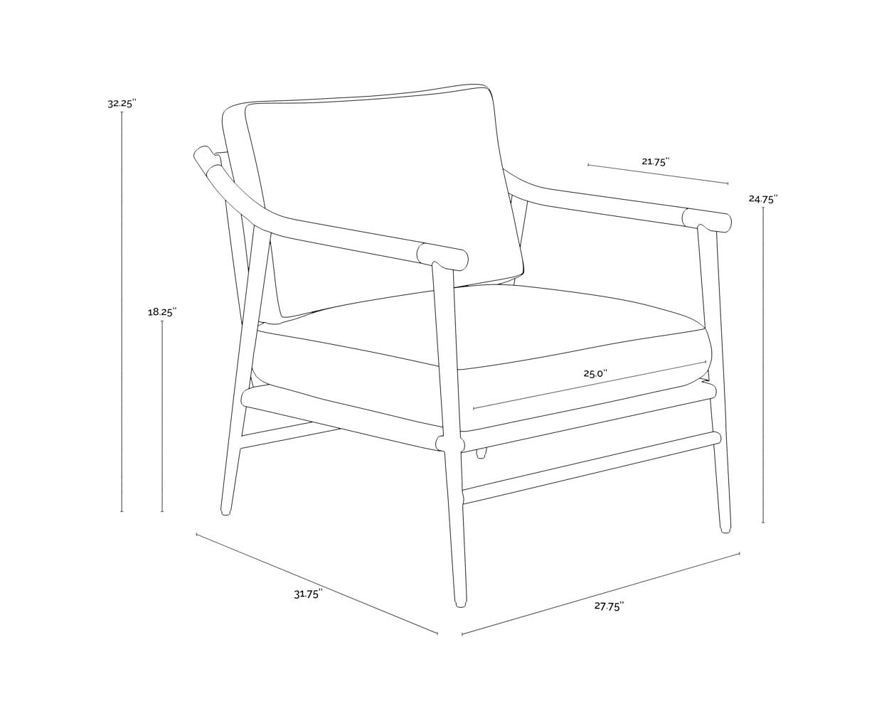 Meare Armchair FURNITURE - lounge chair Sunpan