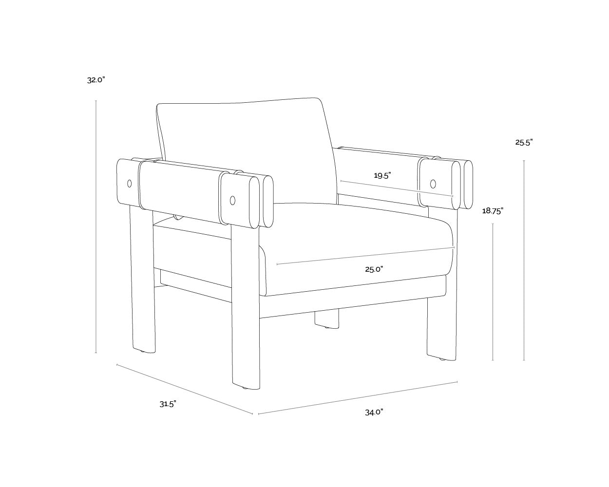 Carvine Lounge Chair FURNITURE - lounge chair Sunpan