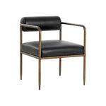 Alani Dining Armchair FURNITURE - dining chair Sunpan Charcoal Black Leather