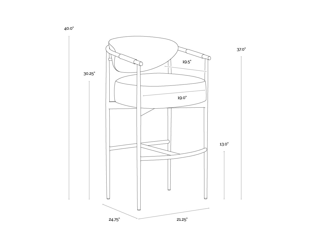 Helly Barstool FURNITURE - barstool Sunpan