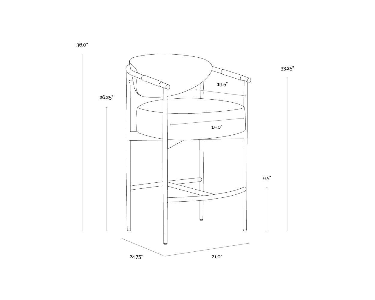 Helly Counter Stool FURNITURE - counter stool Sunpan