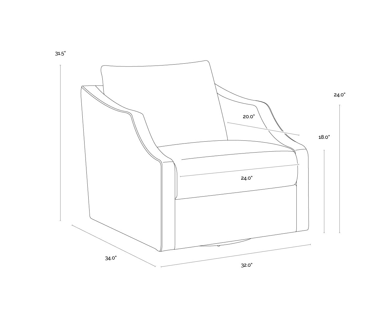 Orson Swivel Lounge Chair FURNITURE - lounge chair Sunpan