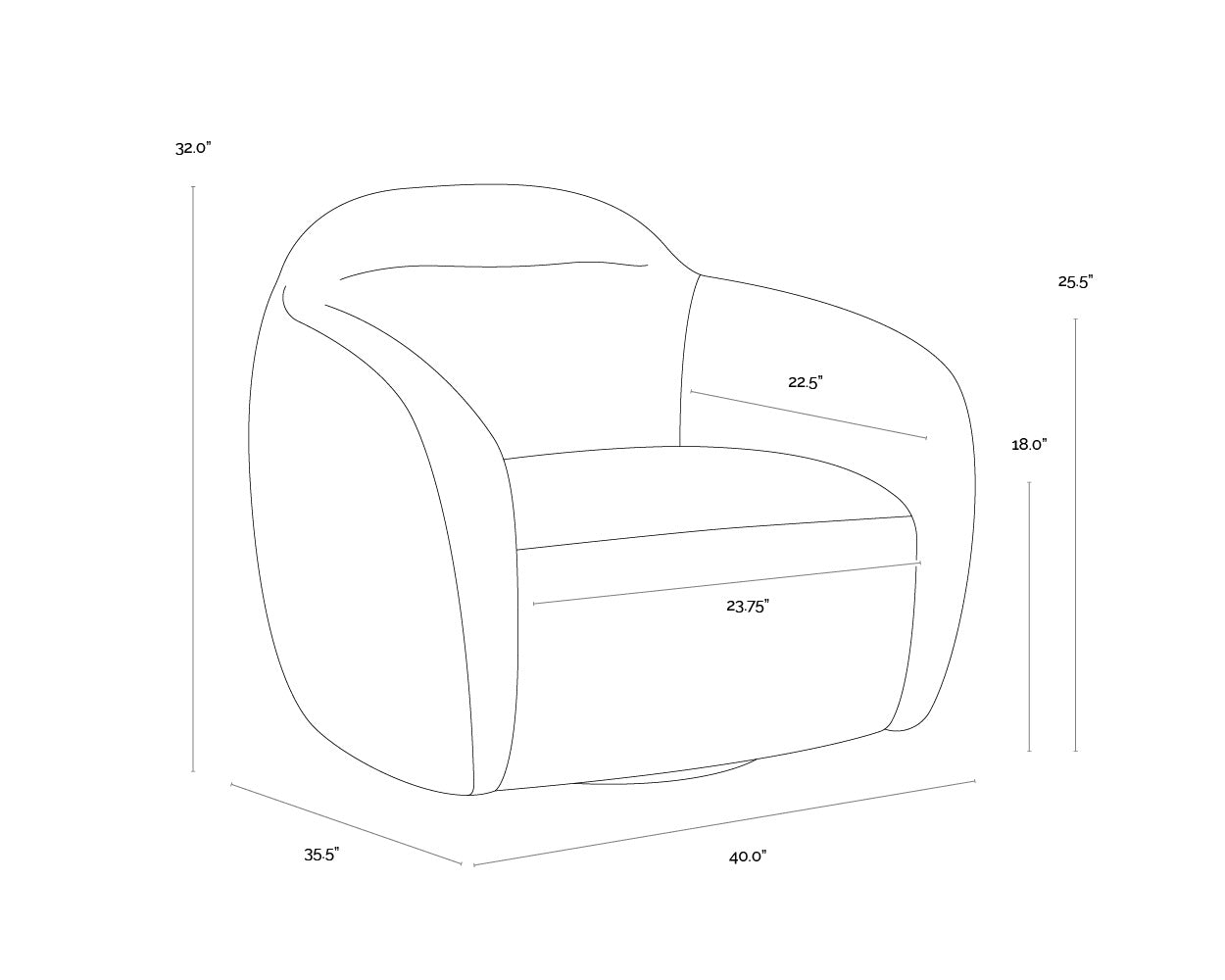 Ismir Swivel Lounge Chair FURNITURE - lounge chair Sunpan