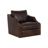 Orson Swivel Lounge Chair FURNITURE - lounge chair Sunpan Chocolate Leather