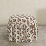 Buttercup Ruffle Ottoman FURNITURE - ottomans Skyline Furniture Koh Block Caramel