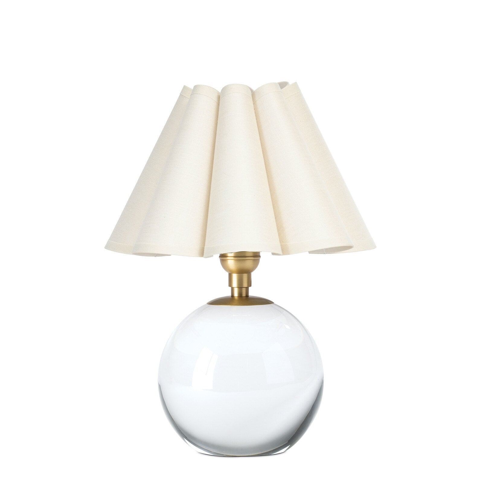 Giorgio Crystal Mini Lamp Mini Lamps Regina Andrew Natural Brass Oyster Scalloped Shade