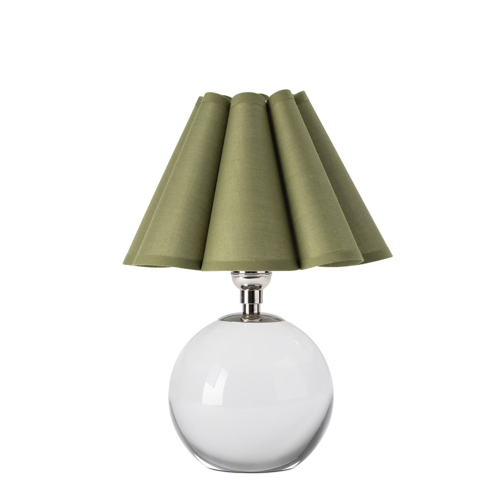 Giorgio Crystal Mini Lamp Mini Lamps Regina Andrew Polished Nickel Green Scalloped Shade