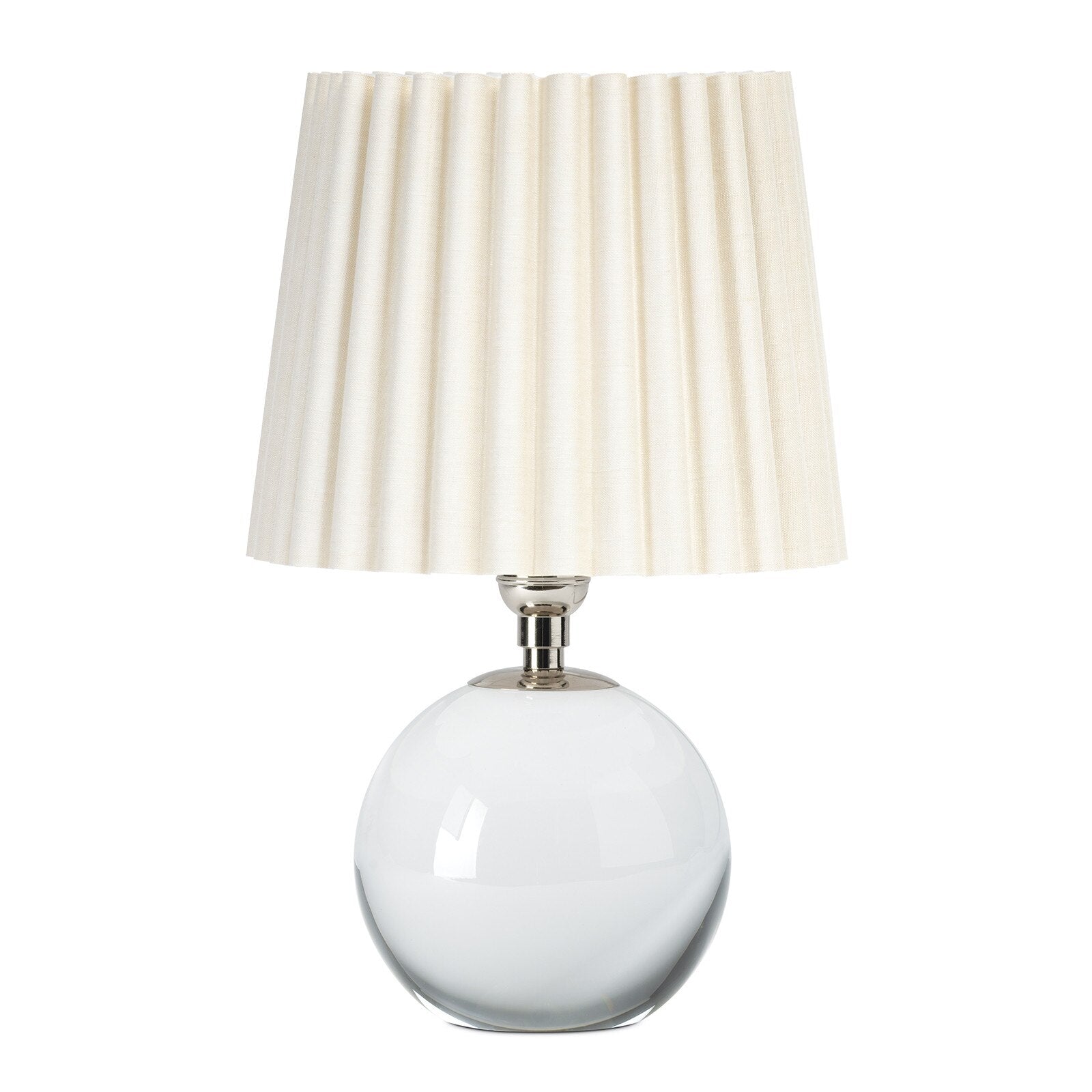 Giorgio Crystal Mini Lamp Mini Lamps Regina Andrew Polished Nickel Oyster Wave Pleat Shade