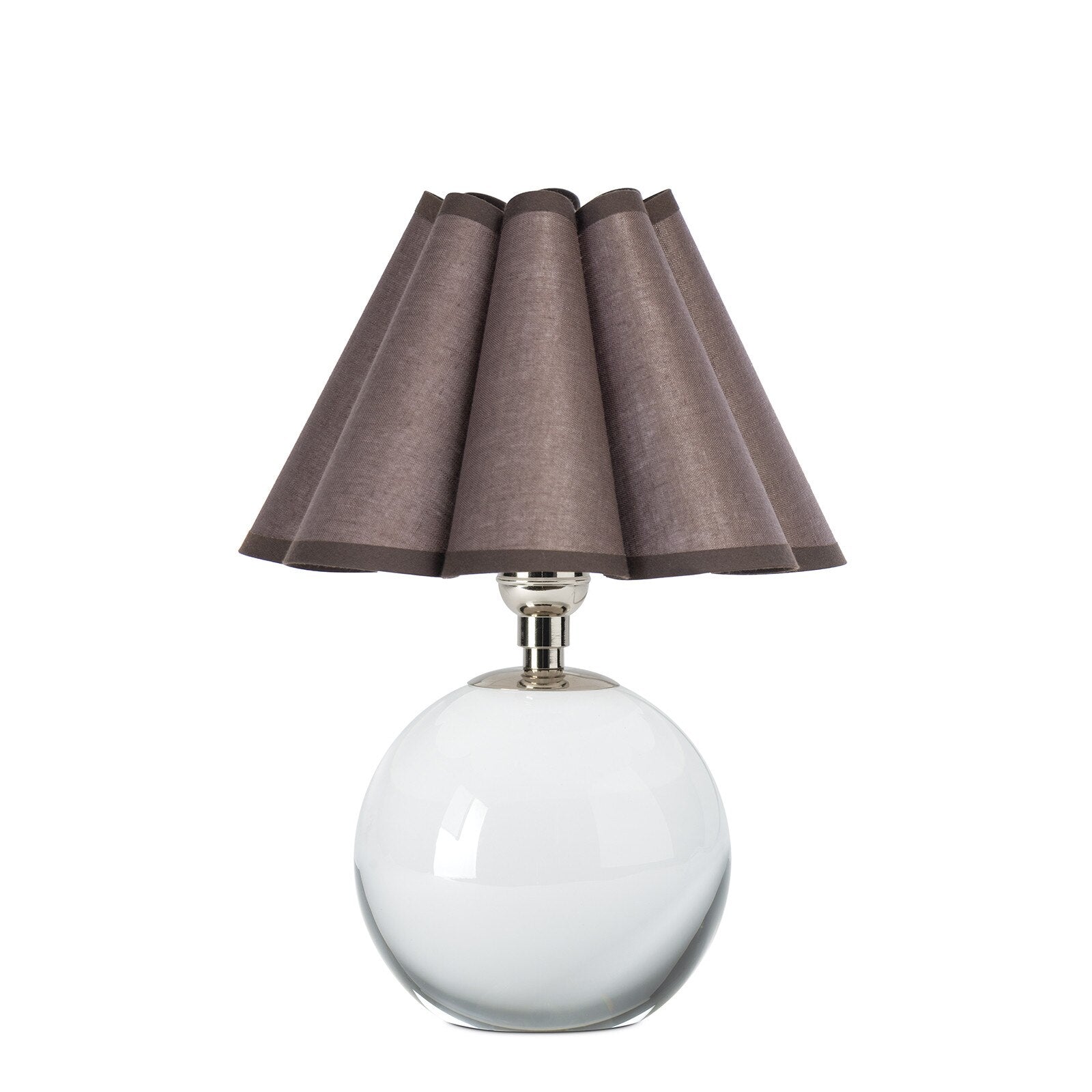 Giorgio Crystal Mini Lamp Mini Lamps Regina Andrew Polished Nickel Umber Scalloped Shade