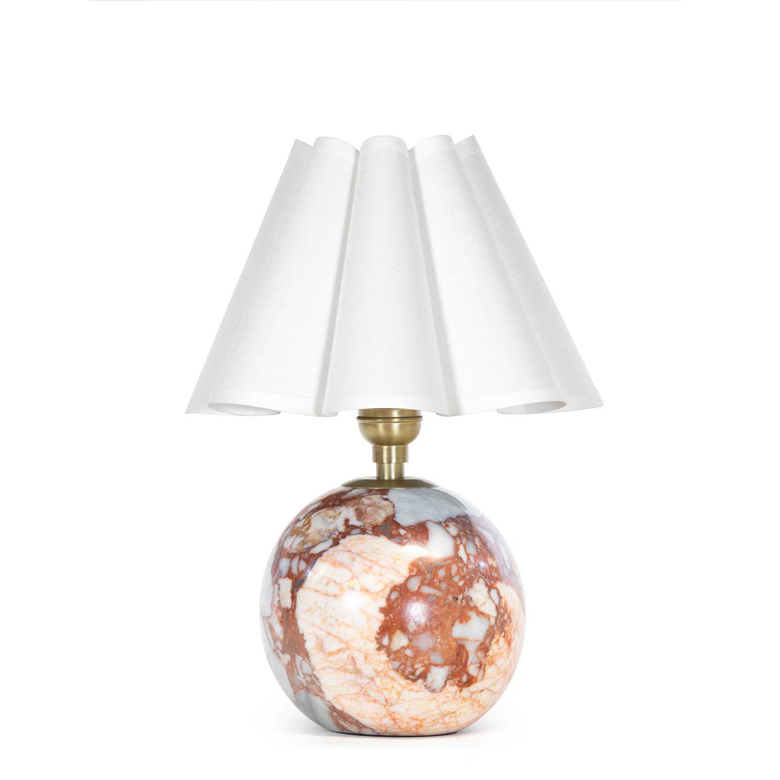 Giorgio Marble Mini Lamp Mini Lamps Regina Andrew White Scalloped Shade