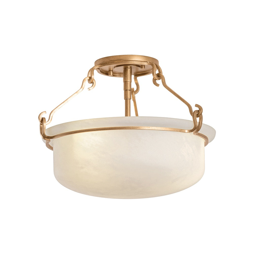 Lowerre Semi Flush LIGHTING - Semi Flush Hudson Valley Lighting Patina Gold Leaf Small