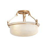 Lowerre Semi Flush LIGHTING - Semi Flush Hudson Valley Lighting Patina Gold Leaf Small