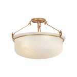 Lowerre Semi Flush LIGHTING - Semi Flush Hudson Valley Lighting Patina Gold Leaf Medium