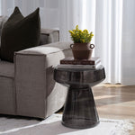 Livia Tinted Glass Side Table 4 - c - FURNITURE - accent table - metal Renwil
