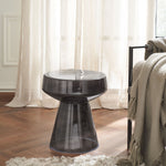 Livia Tinted Glass Side Table 4 - c - FURNITURE - accent table - metal Renwil