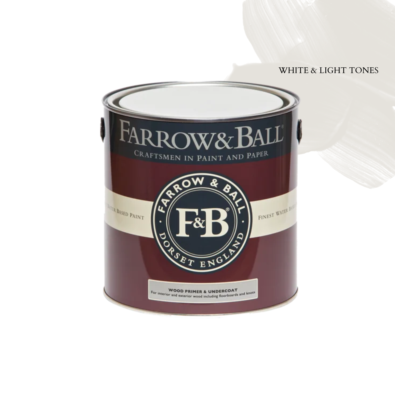 OVERSTOCK PAINT - Farrow & Ball Wood Primer and Undercoat PAINT - in store Farrow & Ball White & Light Tones (3.4 L)