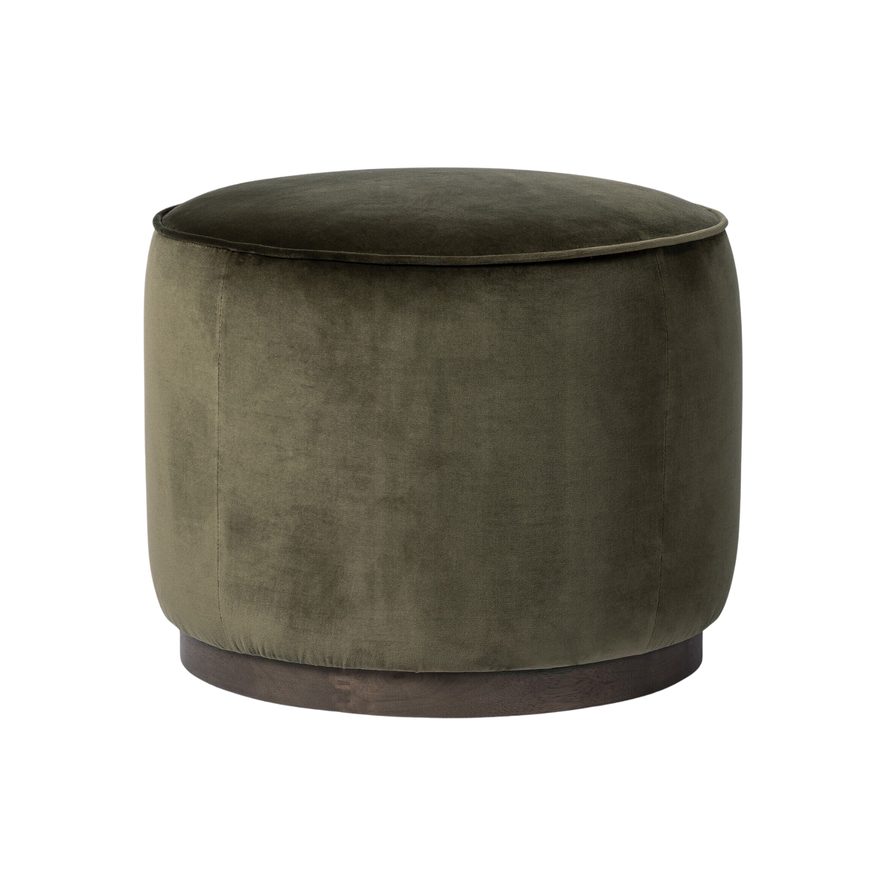 Samson Round Ottoman, Surrey Olive