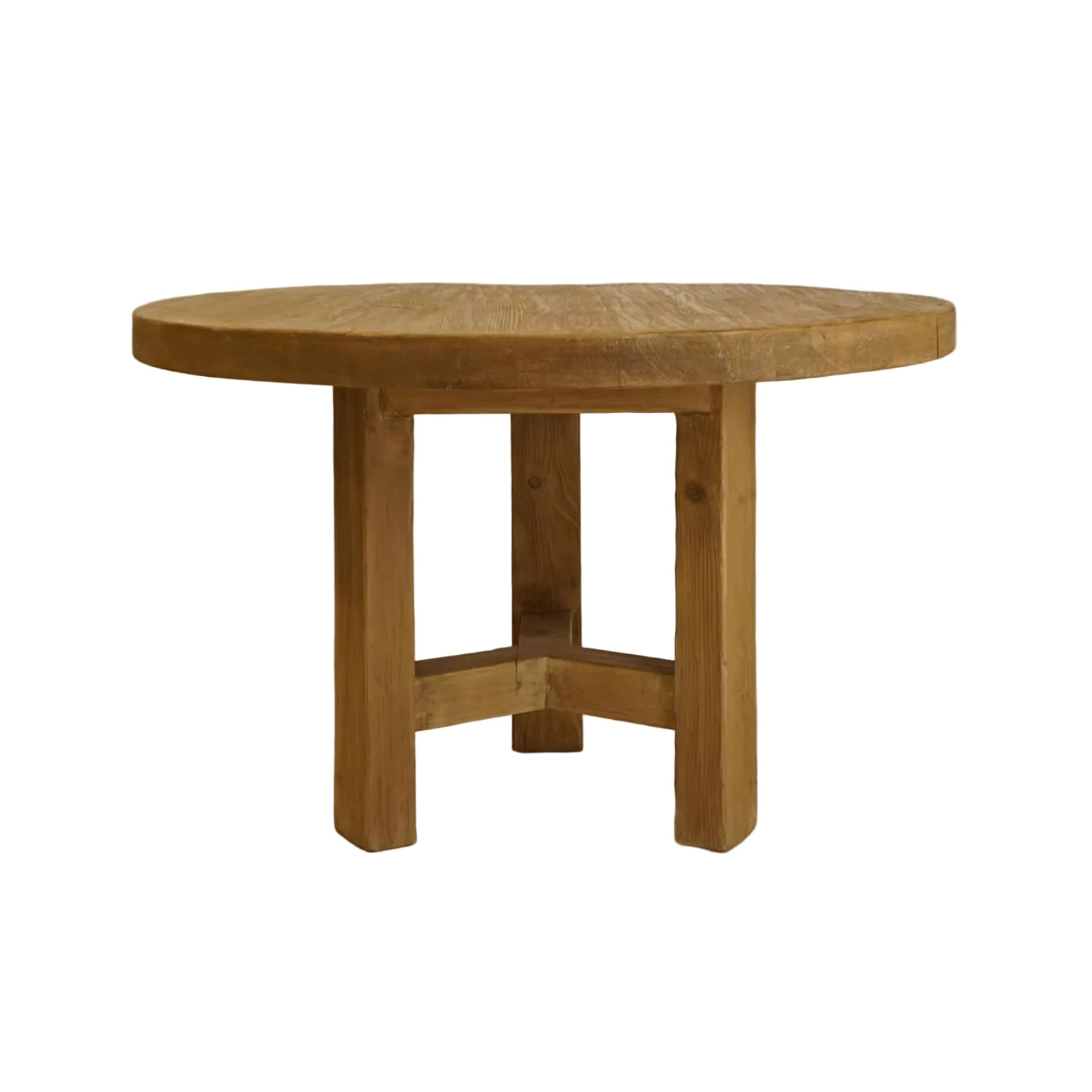 Lawrence Reclaimed Wood Round Dining Table - Natural 5-VINTAGE -table Hauer Market
