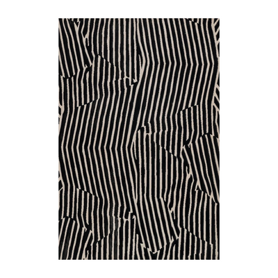 Xavier Black Waves Rug