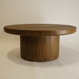 Milo Reclaimed Round Wood Coffee Table 4 - a - FURNITURE - Coffee Table - Round Hauer Market Aged Brown 42"