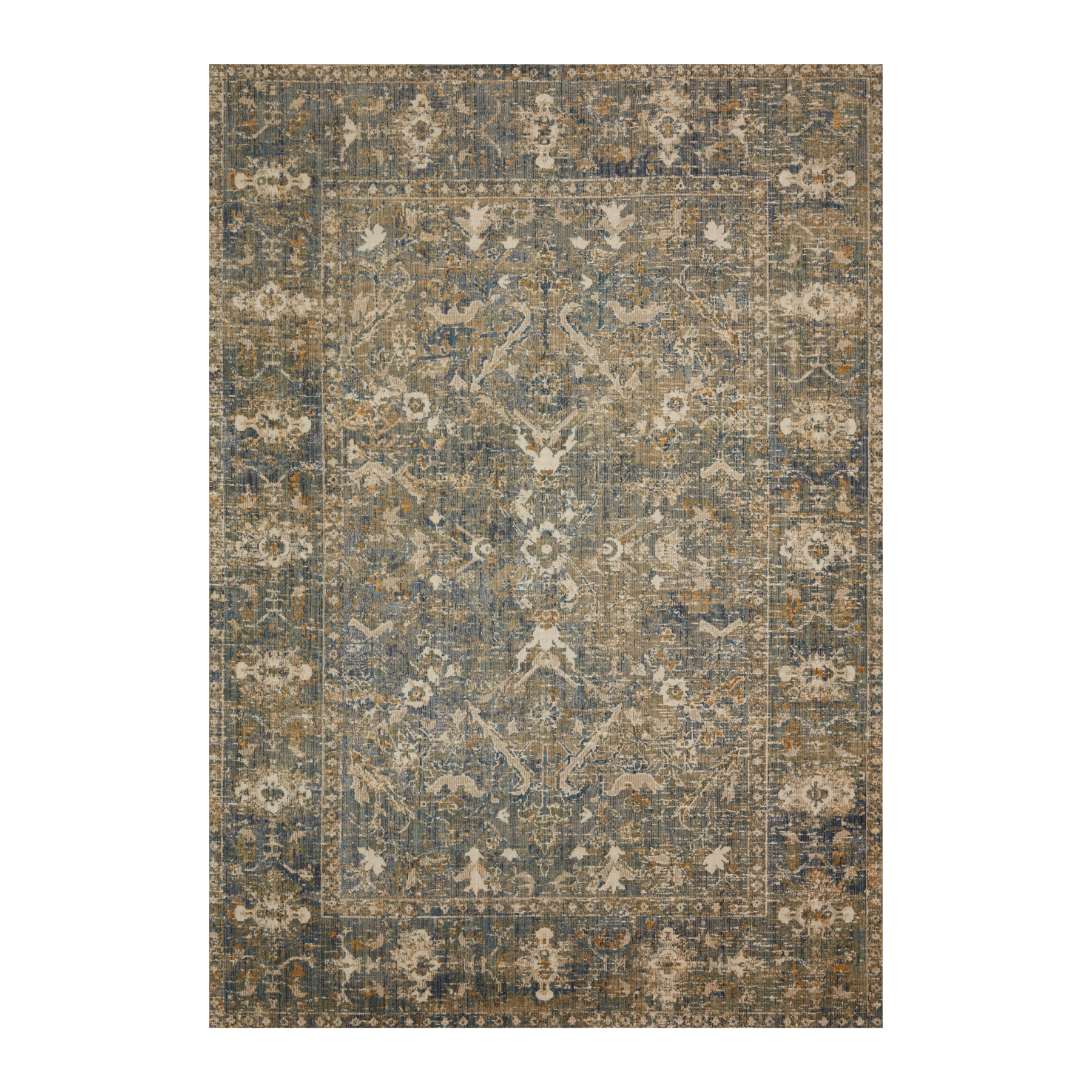 Chris Loves Julia x Loloi Rosemarie Sand / Lagoon Rug RUGS - patterned Loloi 3'2" x 3'2" round