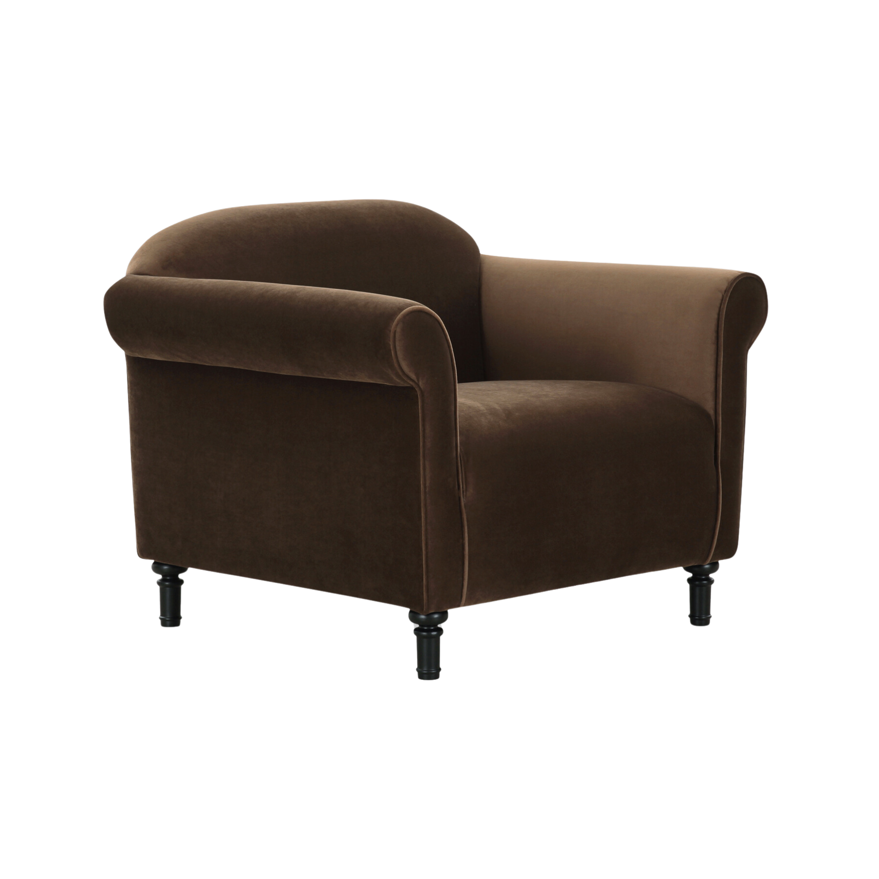 Rye Accent Chair FURNITURE - Accent Chairs Moe's Furniture Dark Brown Faux Mohair