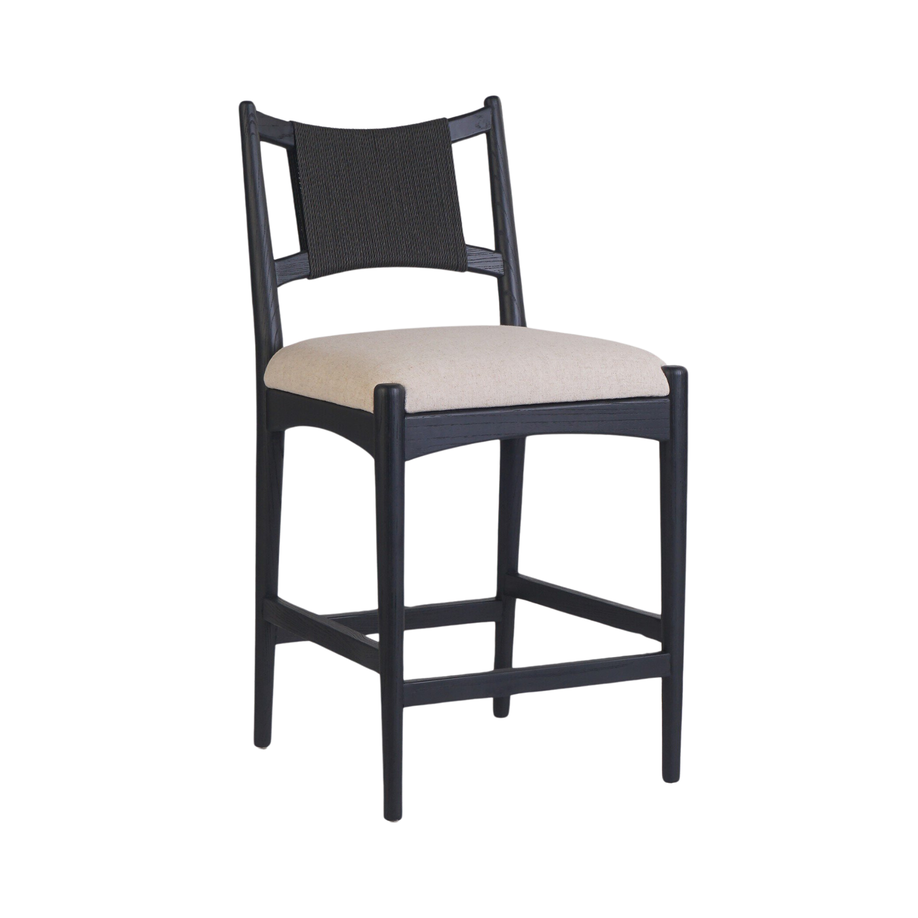 Haddon Counter Stool FURNITURE - bar/counter stool Four Hands Brushed Ebony