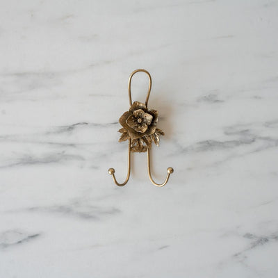 Flower Hook with Antique Gold Finish - Style 2 - Rug & Weave