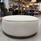 FLOOR MODEL - Sinclair Large Round Ottoman - Knoll Natural FURNITURE - floor model Four Hands