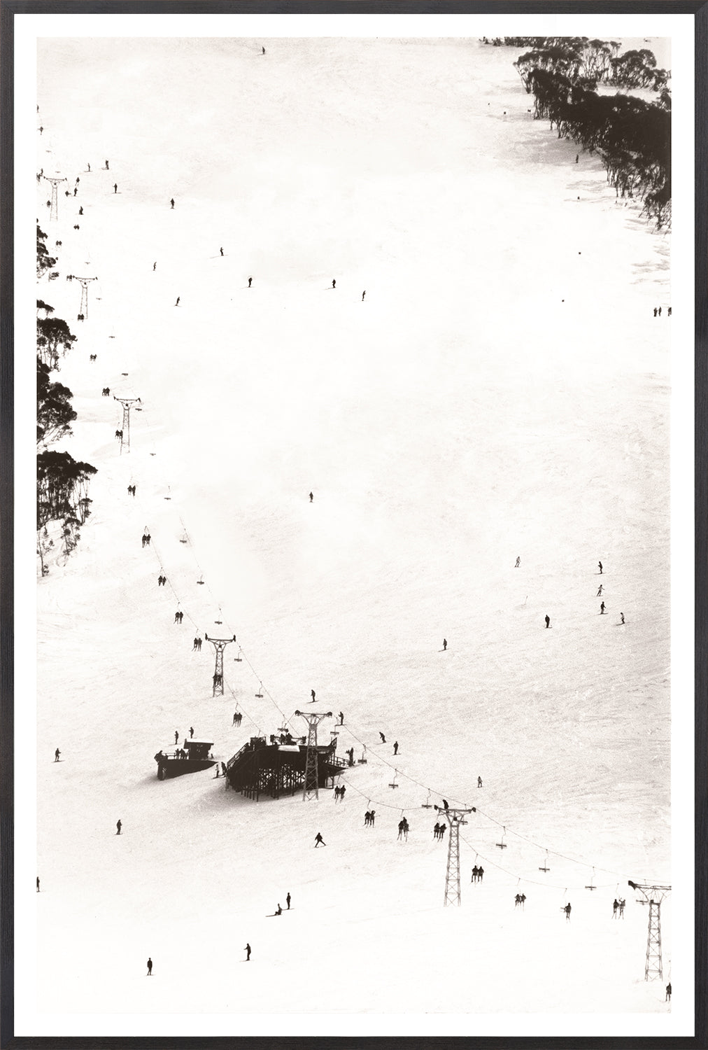 "Ski Hill C.1966" Framed Art Print ARTWORK - framed print Celadon Art Medium