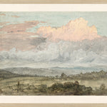 "Hudson River School - Hudson Valley Clouds 1870" Framed Art Print ARTWORK - framed print Celadon Art Large Glass Framed Light Wood