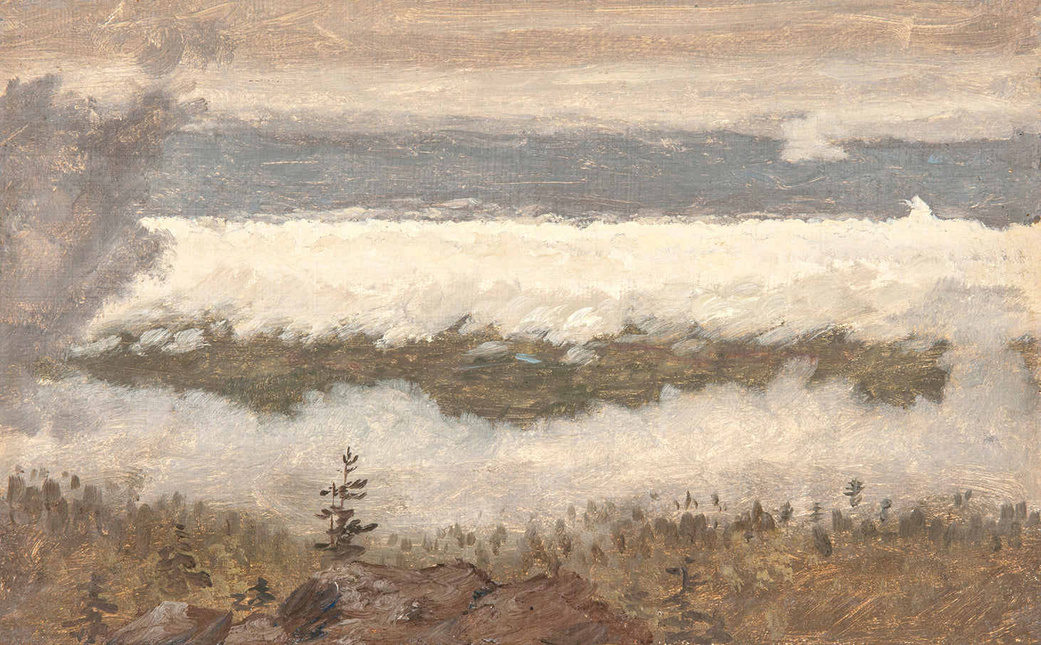"Hudson River School - Clouds from the Catskills 1870" Framed Art Print ARTWORK - framed print Celadon Art Large Gallery Wrap Canvas None