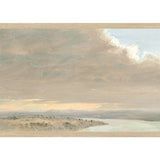 "Hudson River School - Hudson Valley Sunset 1870" Framed Art Print ARTWORK - framed print Celadon Art Medium Canvas On Board Light Wood