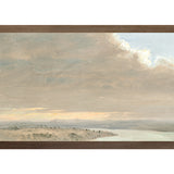 "Hudson River School - Hudson Valley Sunset 1870" Framed Art Print ARTWORK - framed print Celadon Art Medium Canvas On Board Dark Wood