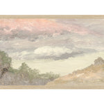 "Hudson River School - Clouds Over Church's Farm 1870" Framed Art Print ARTWORK - framed print Celadon Art Medium Canvas On Board Light Wood