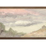 "Hudson River School - Clouds Over Church's Farm 1870" Framed Art Print ARTWORK - framed print Celadon Art Medium Canvas On Board Dark Wood