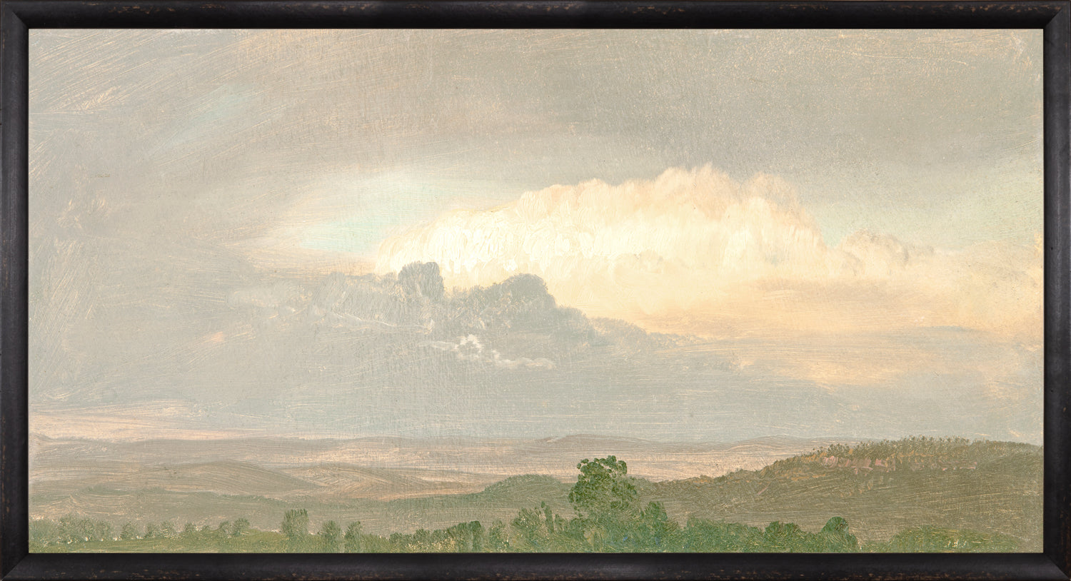"Hudson River School - Clouds Over the Hills 1865" Framed Art Print ARTWORK - framed print Celadon Art Large Canvas On Board Black