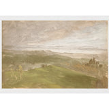 "Hudson River School - Hudson Valley Summer View 1870" Framed Art Print ARTWORK - framed print Celadon Art Medium Canvas On Board White
