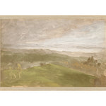 "Hudson River School - Hudson Valley Summer View 1870" Framed Art Print ARTWORK - framed print Celadon Art Medium Canvas On Board Light Wood