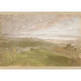 "Hudson River School - Hudson Valley Summer View 1870" Framed Art Print ARTWORK - framed print Celadon Art Medium Canvas On Board Light Wood