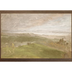 "Hudson River School - Hudson Valley Summer View 1870" Framed Art Print ARTWORK - framed print Celadon Art Medium Canvas On Board Dark Wood