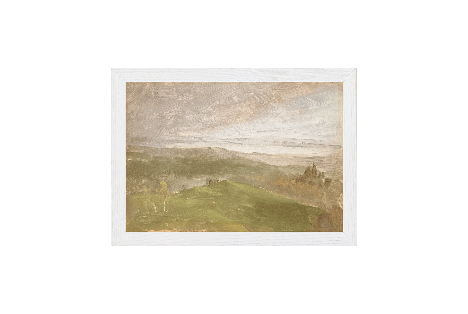 "Hudson River School - Hudson Valley Summer View 1870" Framed Art Print ARTWORK - framed print Celadon Art Small Canvas On Board White
