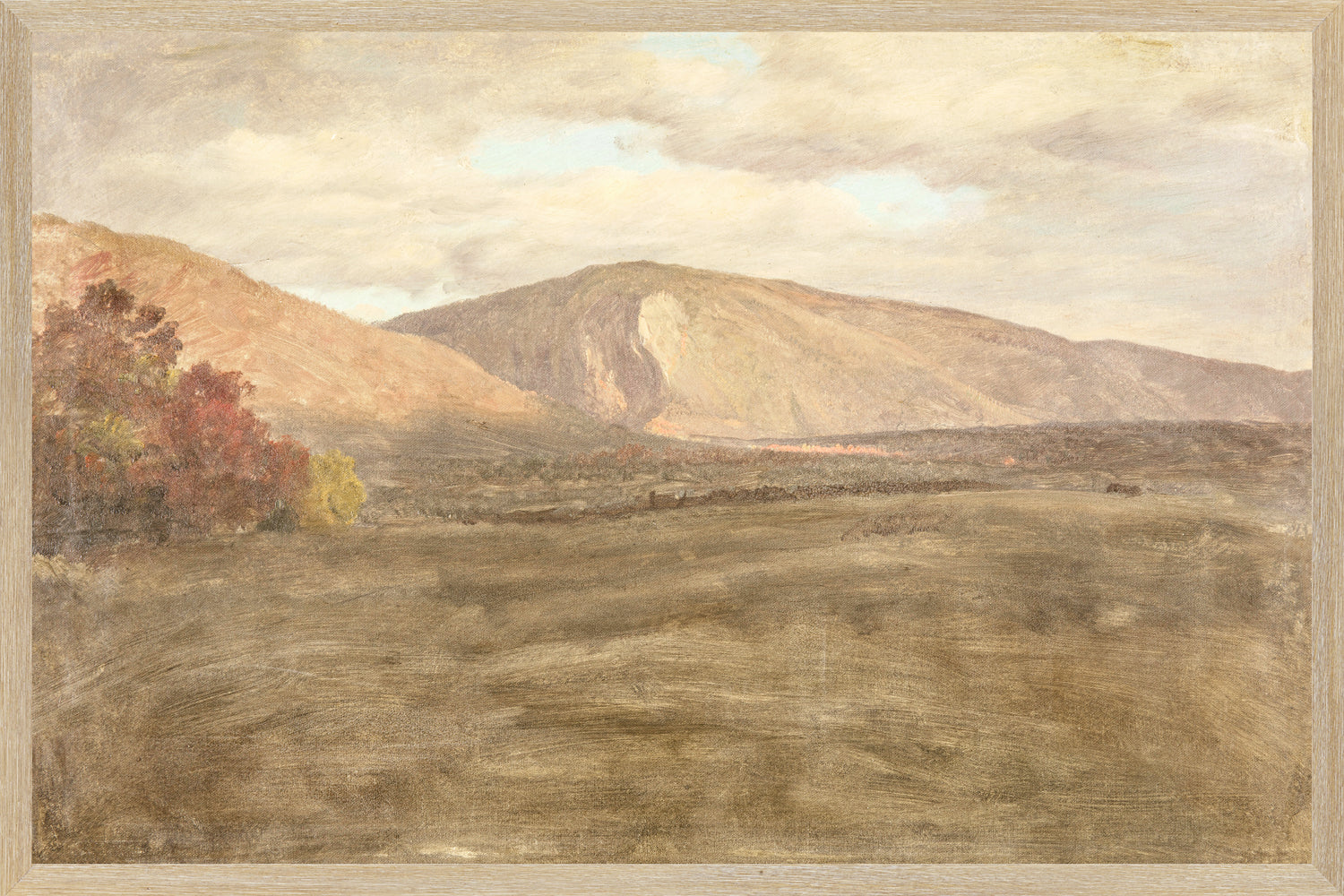 "Hudson River School - Mount Katahdin 1870" Framed Art Print ARTWORK - framed print Celadon Art Large Canvas On Board Light Wood