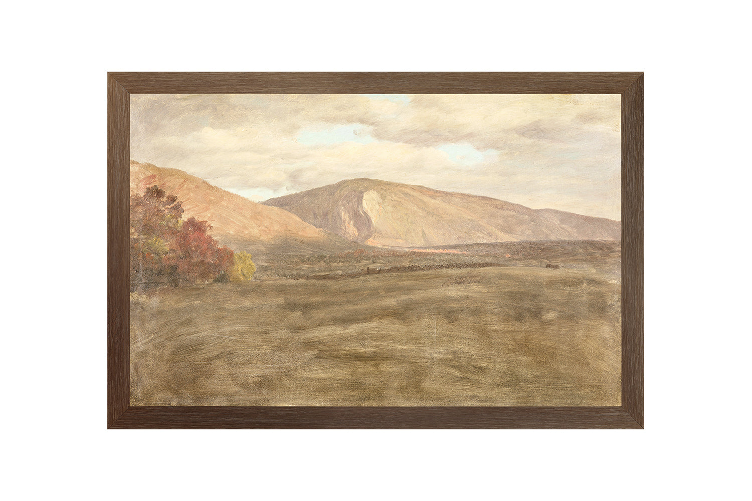 "Hudson River School - Mount Katahdin 1870" Framed Art Print ARTWORK - framed print Celadon Art Medium Canvas On Board Dark Wood