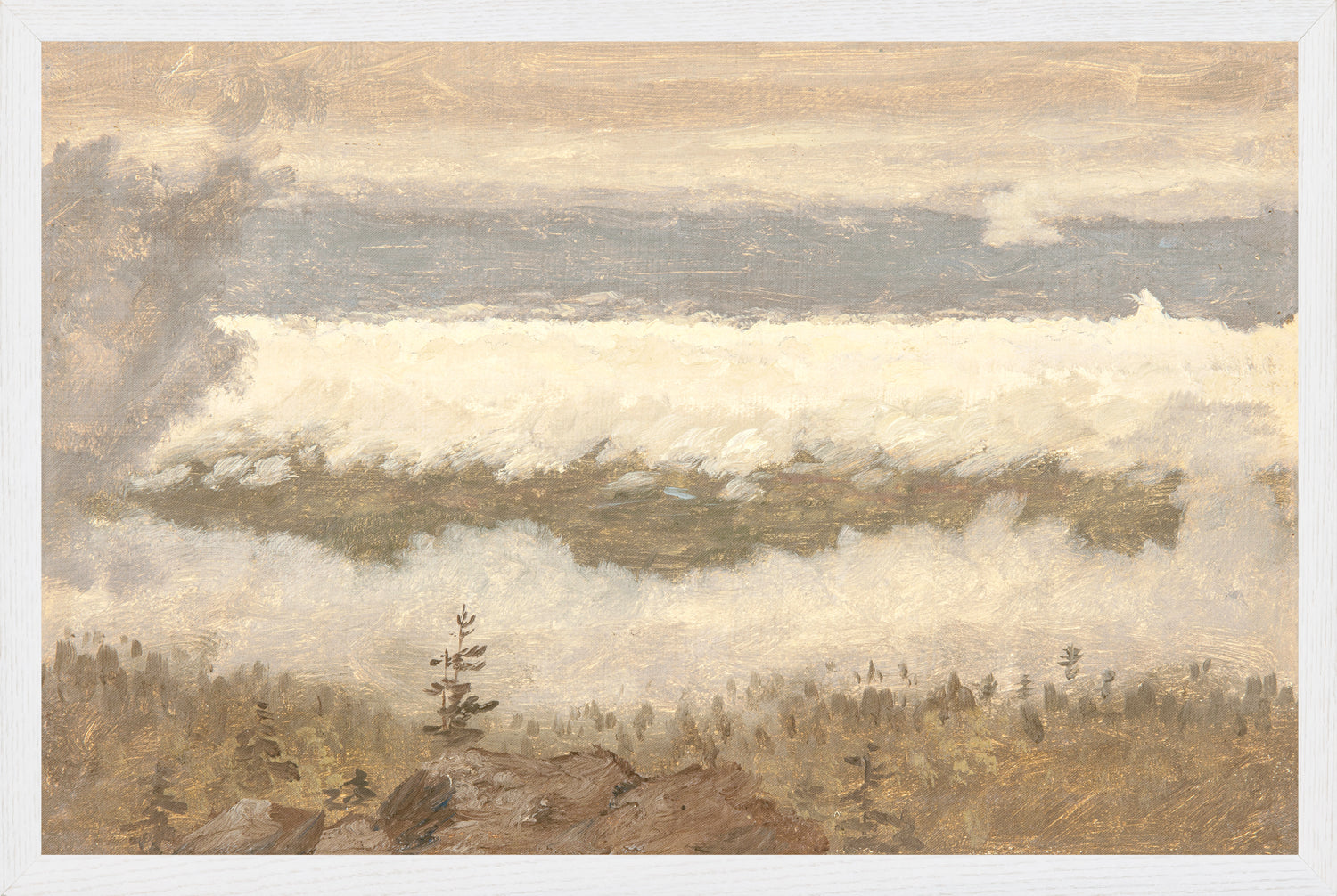 "Hudson River School - Clouds from the Catskills 1870" Framed Art Print ARTWORK - framed print Celadon Art Large Canvas On Board White