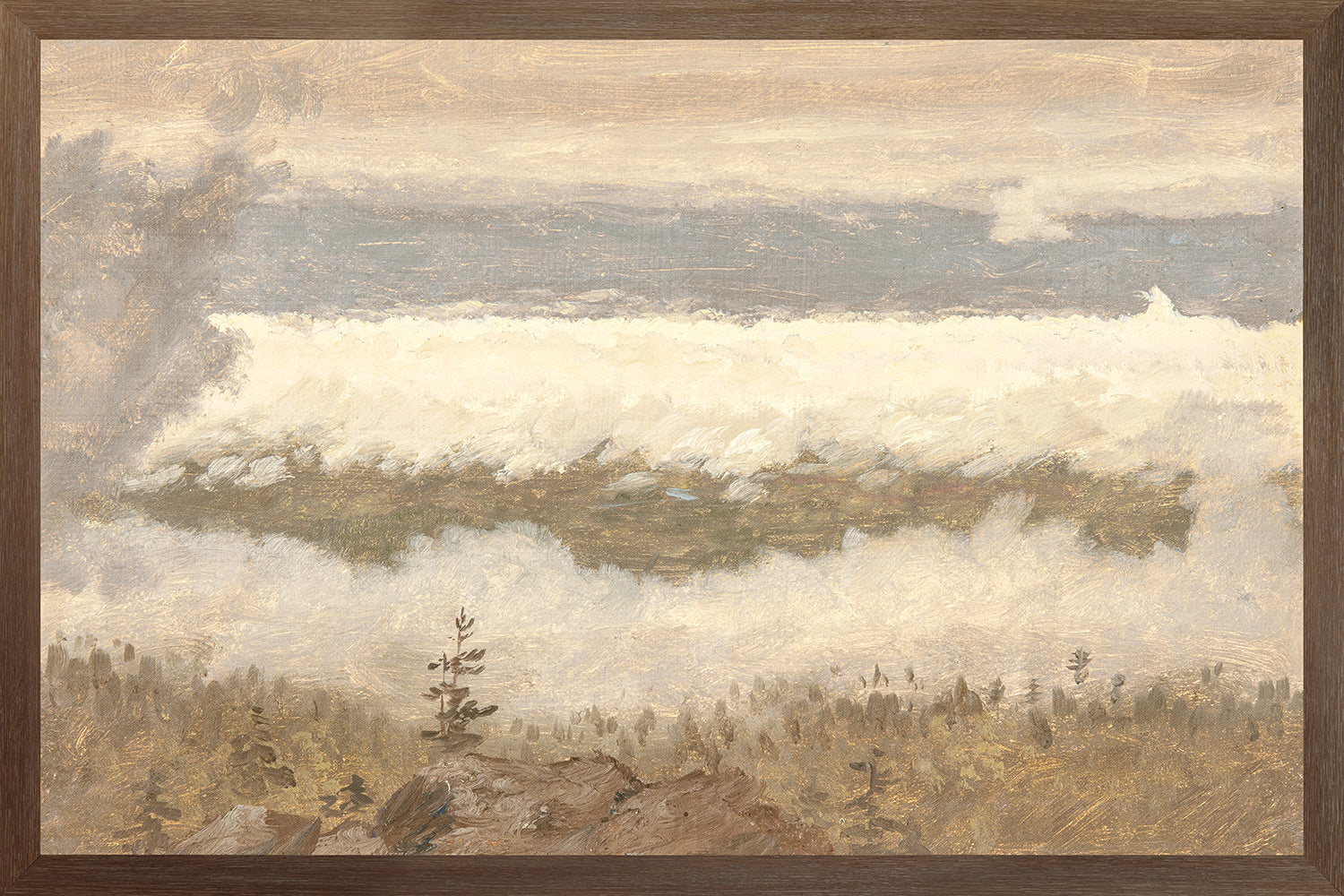 "Hudson River School - Clouds from the Catskills 1870" Framed Art Print ARTWORK - framed print Celadon Art Large Canvas On Board Dark Wood