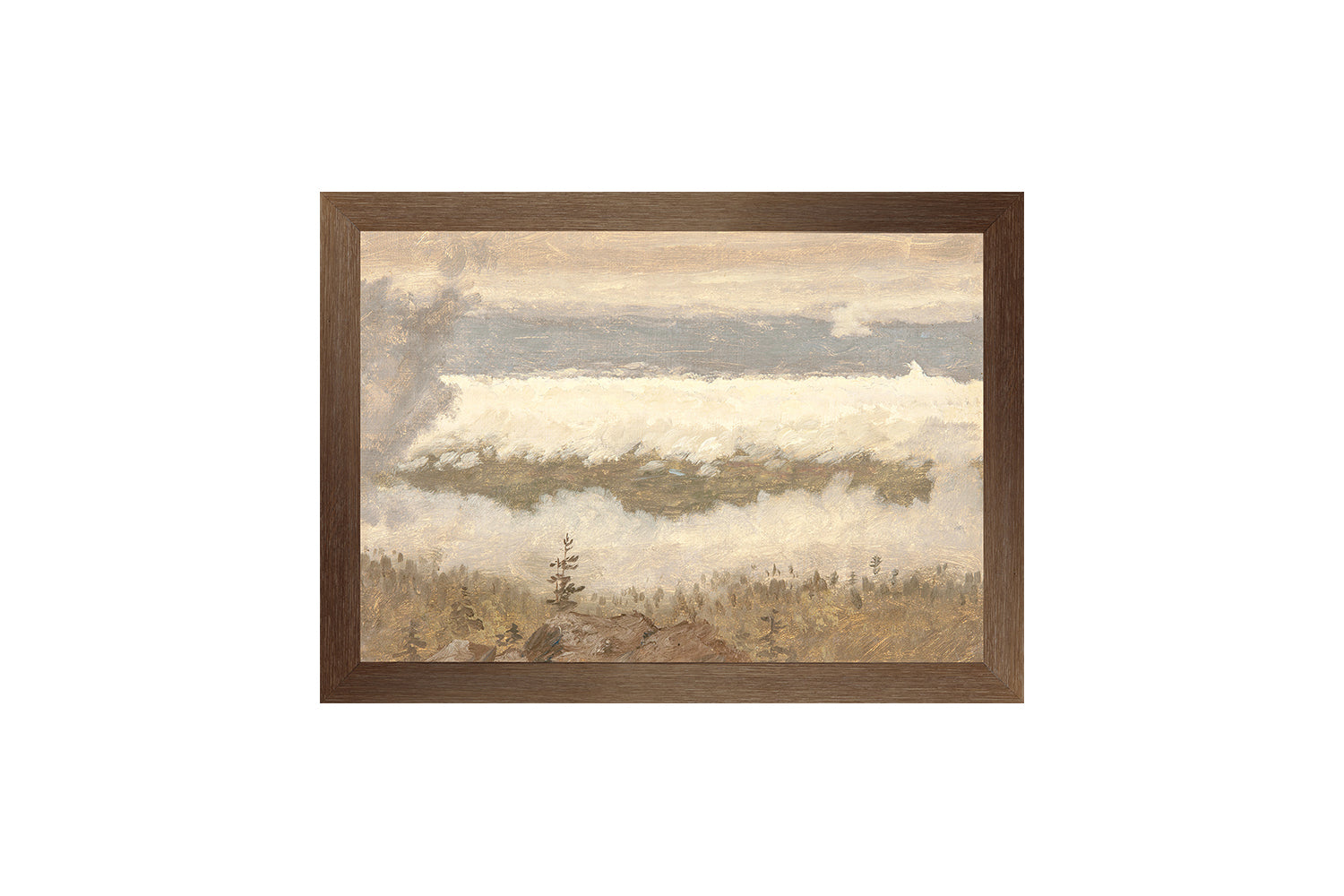 "Hudson River School - Clouds from the Catskills 1870" Framed Art Print ARTWORK - framed print Celadon Art Small Canvas On Board Dark Wood