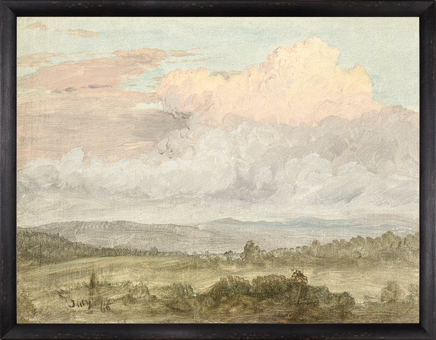 "Hudson River School - Hudson Valley Clouds 1870" Framed Art Print ARTWORK - framed print Celadon Art Large Canvas On Board Black