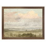 "Hudson River School - Hudson Valley Clouds 1870" Framed Art Print ARTWORK - framed print Celadon Art Medium Canvas On Board Dark Wood